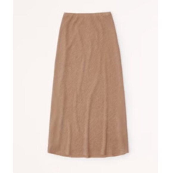 Abercrombie & Fitch Crinkle Textured Maxi skirt brown Matching Set Size XL - Picture 1 of 11